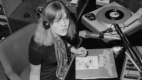 Annie Nightingale in 1970, the year she joined Radio 1 as its first female presenter. Photograph: BBC